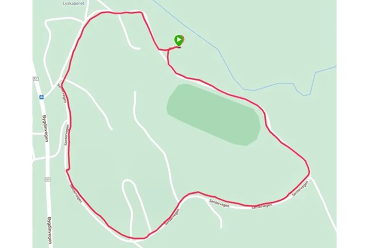 Kart over den røde potestien