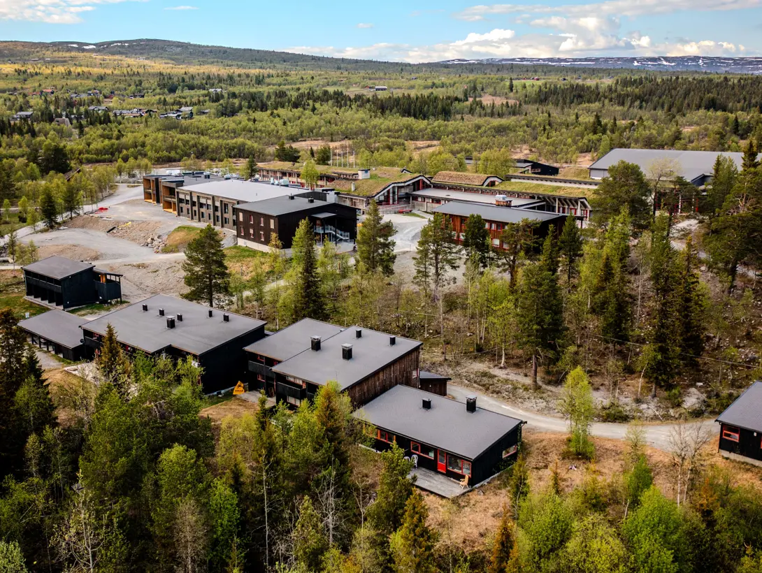 Beitostølen Helsesportsenter sett fra lufta. Foto: Nicolay Flaaten